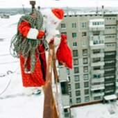 Дед Мороз на крыше