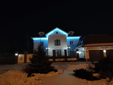 новогодняя подсветка загородного дома