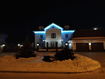 подсветка домов светодиодной лентой