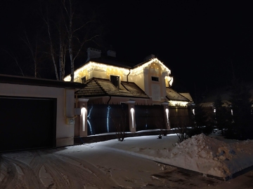 подсветка фасада частного дома