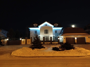 фасадная подсветка дома